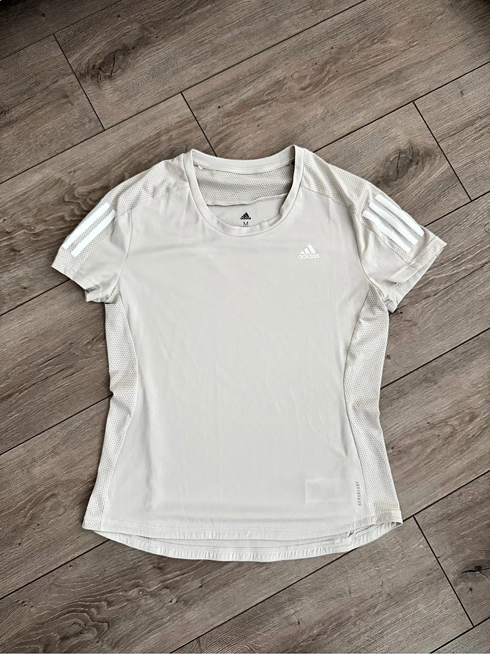 Woman’s Adidas Own The Run Tee Athletic Short Sleeve in White Medium
